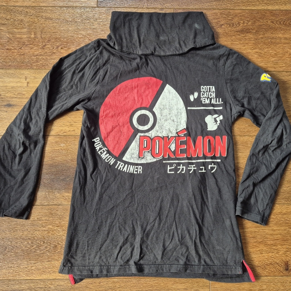 Pokemon Trainer Long Sleeve T-Shirt Black Gotta Catch 'Em All Boys SZ 12